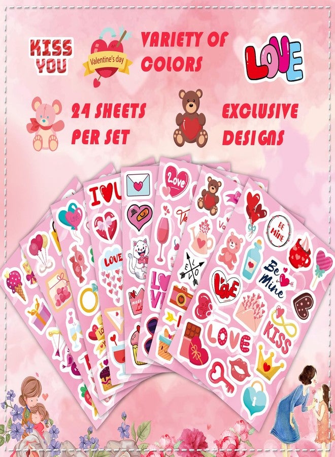 DUJAA 465PCS Valentine Stickers - Valentines Stickers for Kids Love Stickers Kawaii Heart Stickers Valentine's Day Theme Stickers Party Favors Gifts Decorations Supplies - Image 4